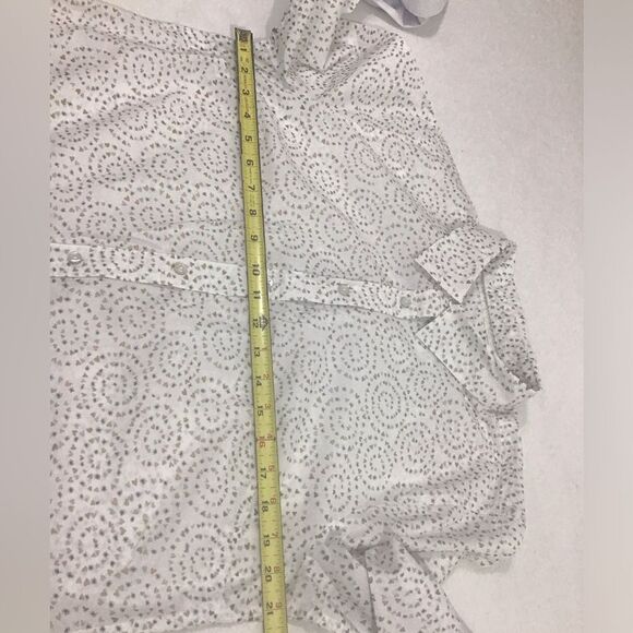 Talbots White Patterned Long Sleeve Blouse Size Large - Picture 5 of 6
